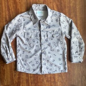 Brand Print Pearl Snap Long Sleeve Shirt